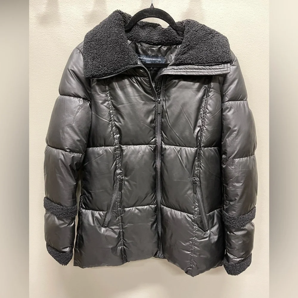 French Connection Black Quilted Jacket